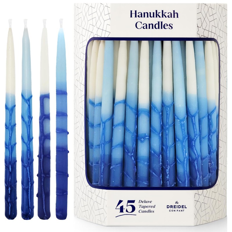 The Dreidel Company 2-Pack, 45 Dripless Deluxe Tapered Pastel Blue