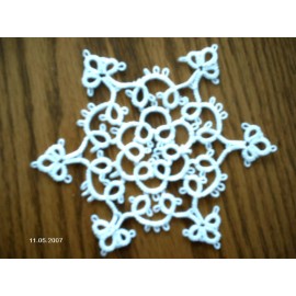 Handmade Tatted - Tatting, Two Christmas Snowflakes, Lace, Ornaments, Stocking Stuffer