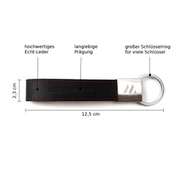 MAGATI Leather Keyring with Engraving Guardian Angel – Key Ring with Mechanism for Hooking – for Birthday or Anniversary, Black genuine leather, Lieblingsmensch