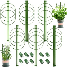 Legigo 6 Packs 18inch Plant Support Cages with 3 Adjustable Support Rings- Small Tomato Cage for Pots Plant Holder for Home Garden Balcony for Orchids, Tomato, Vegetables, Flowers, Climbing Plants