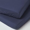 HOMESCAPES Navy Cot Bed Fitted Sheets 70 x 140 cm