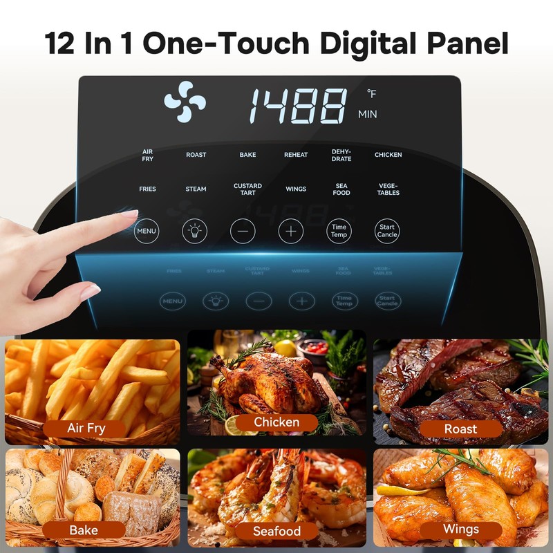 Simple Deluxe Air Fryer - 6.34 QT Digital Airfryer with