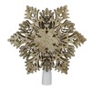 Northlight 8.5" Lighted Brown Wooden Snowflake Christmas Tree Topper -