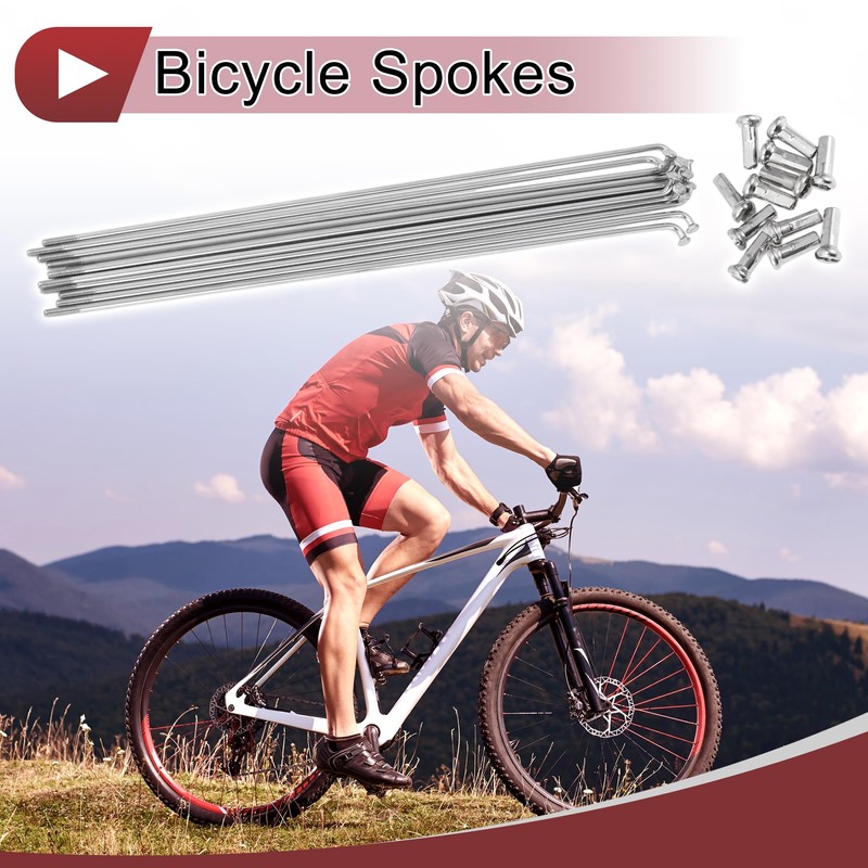 X AUTOHAUX 12 Set 14G Bicycle Spokes 183mm Bike Wheel