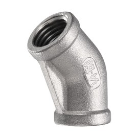 HARFINGTON 45 Degree Elbow Cast Pipe Fitting 1/4" NPT Female 304 Stainless Steel Elbow Fitting Thread Connector for Water Fuel Air Plumbing Applications