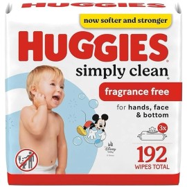Unbranded Huggies Simply Clean Unscented Baby Diaper Wipes, 3 Flip-Top Packs (192 Wipes )