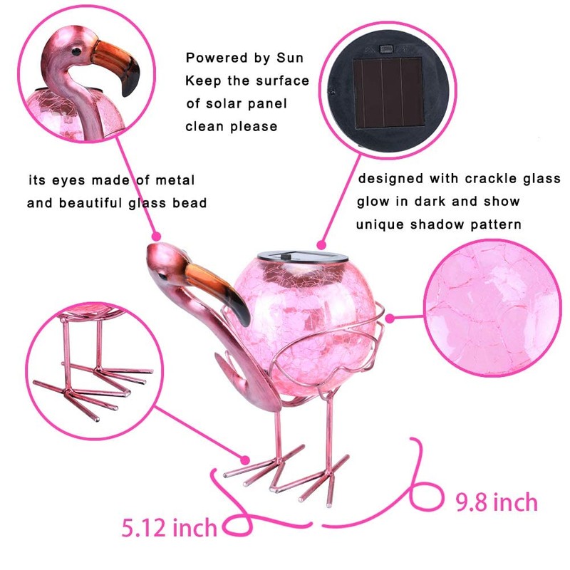 Solar Lantern Outdoor Decorative Waterproof LED Solar Lights Flamingo Tabletop