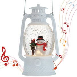 Musical Christmas Snow Globes Snowman Lighted with 6H Timer Winter Scene Cardinal Mailbox,Snowman Snow Globe Glittering for Snowman Christmas Decorations