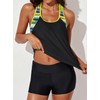 Aleumdr Tankini Underwire Swimsuits for Women Halter Padded Blouson Bathing