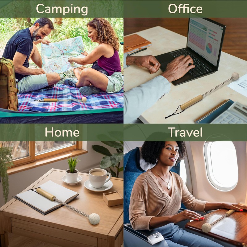 Bamboo Back Scratcher Metal Bonger & Tape Measure - 2