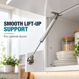 100N Cabinet Gas Spring Lift Support, 10kg Hydraulic Strut with Copper Gasket for Kitchen Cupboard Doors