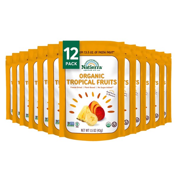 Natierra Organic Freeze-Dried Tropical Fruits 1.5 oz (Pack of 12)