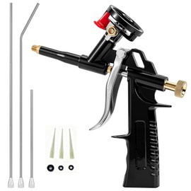 Professional Foam Spray Gun, Heavy Duty Metal Applicator with 3 Nozzles, PU Insulation Dispensing Tool for Caulking and Sealing（1+3 piece）