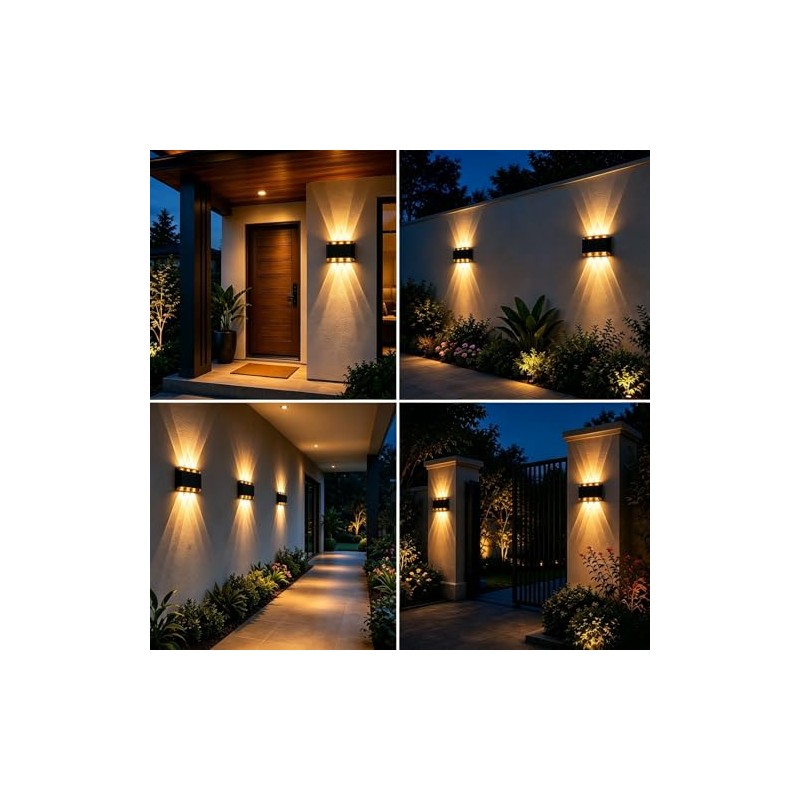 Aplique de Pared LED 800LM 3000K IP65, 4 Pack