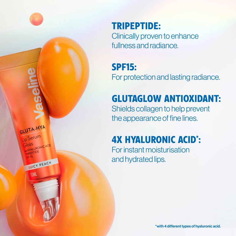 Vaseline Gluta-Hya Lip Serum Gloss Juicy Peach 10ml