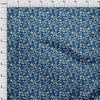 oneOone Cotton Jersey Blue Fabric Leaves Watercolor Sewing Craft Projects