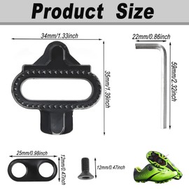 SPD Compatible Bike Pedal Cleats, Bicycle Cleats Set, SPD Cleat Compatible with SPD SM-SH51, Pedal Plates Bicycle Accessories Set, Bike Bicycle Shoe Plate Set, for Men & Women Mountain Bike Shoes
