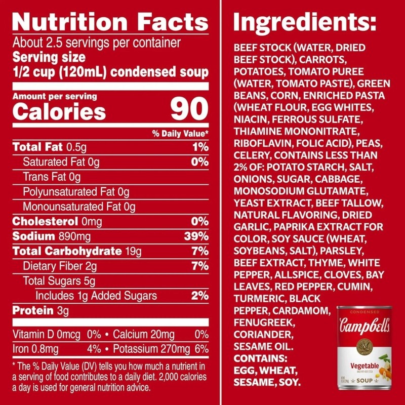 Campbell's (12 Pack) Campbell's Condensed Vegetable Soup with Beef Stock,