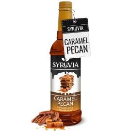 Syruvia Caramel Pecan Syrup 25.4 fl oz, Perfect for Drinks & More