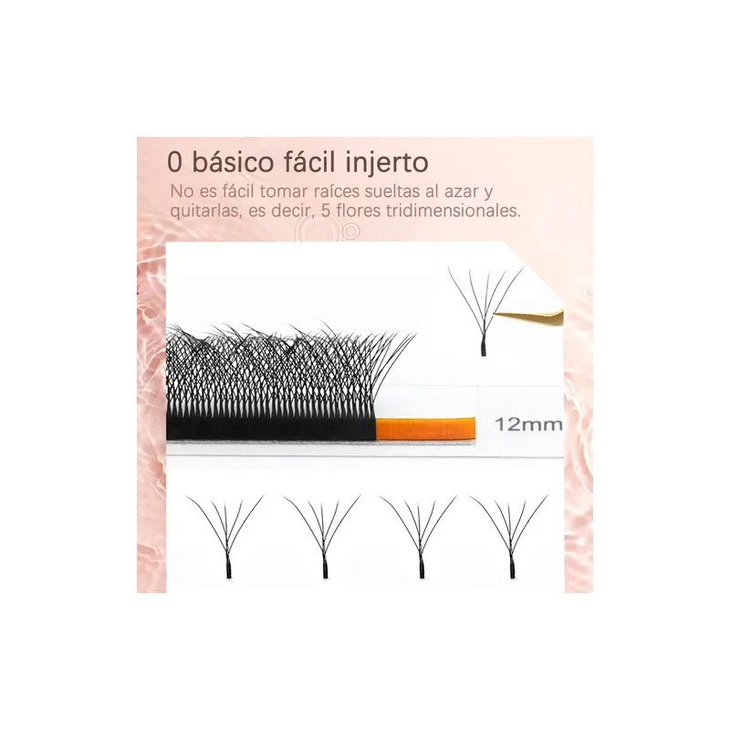 Nagaraku Extensiones De Pestañas 5d W Shape 8-15mm Mix