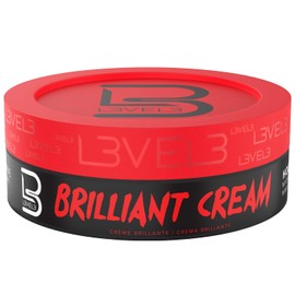 L3VEL3 Brilliant Cream - Fijación Media a Suave - Mejora el Brillo y la Textura del Cabello - Look Prolijo - No Deja Residuos Visibles - Enriquecido con Provitaminas - Consistencia y Volumen - 150 ml