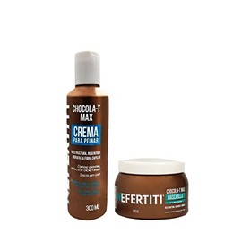 Nefertiti Kit Nefertiti Chocola-T Max Mascarilla Doble Keratina  Crema para Peinar con Keratina, Tratamiento para el Cabello Severamente Daado y...   