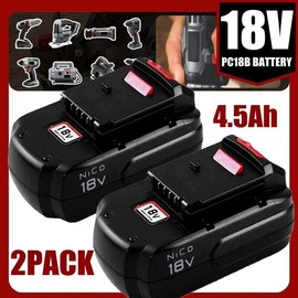 for Porter Cable 2Pack 18V 4.5Ah Replace Battery for Porter Cable PC18B 18-Volt Cordless Tools