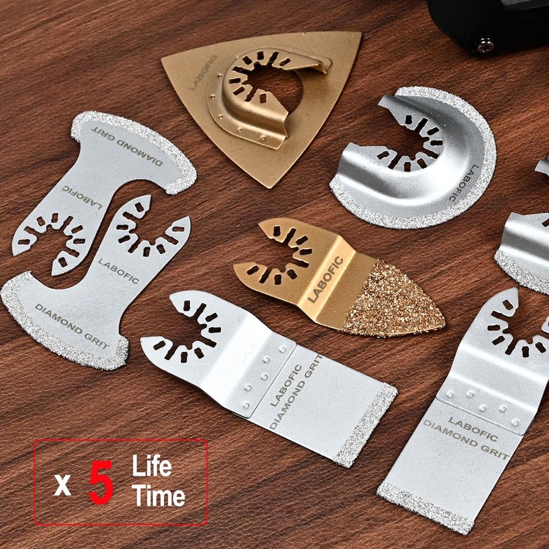 LABOFiC 6Pcs Diamond Oscillating Blades, Universal Grout Oscillating Multi Tool