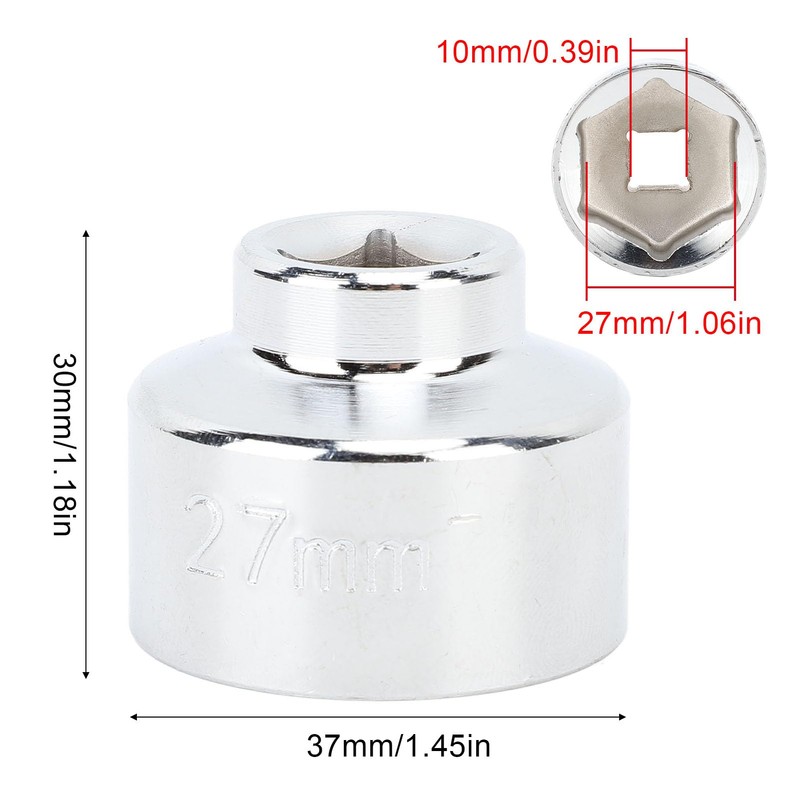 Naroote Oil Filter Socket Set, 27mm High Strength Oil Filter