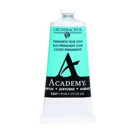 Grumbacher Academy Acrylic Paint, 90ml/3 oz Metal Tube, Permanent Blue Light