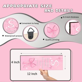 ZONWUTHY 3 Pcs Pink Room Decor Positive Christian Wall Decor Pink Bathroom Decoration For Women With Inspirational Religious Bow For Home Bedroom Kitchen Office Accessories, 12x4 Inches