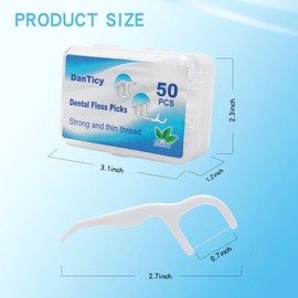 Extra Strong Dental Floss Picks | Professional Clean Flosser Picks | Toothpicks for Adults | Easy Grip Handle | Fresh Mint, 50 Count