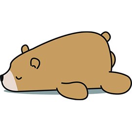 Cute Simple Sleepy Lazy Tan Bear Cartoon Vinyl Sticker, Bear
