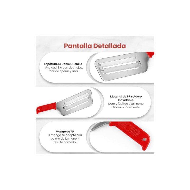 Cuchillo Triturador Repollo Verdura Doble Hoja Acero Inoxidable, 1pz Negro