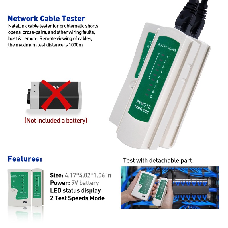 NataLink RJ45 Crimp Tool Ethernet Crimper Tool Kit Cat 6