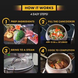 CanCooker Camping Cookware | Butane Stove with Portable Grill Top Conversion, Steam Cooker, Pot Rack, Handle Cover