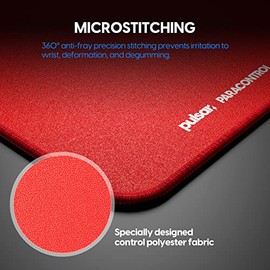 Pulsar - Paracontrol XL (tamaño expandido) - Alfombrilla de mouse para juegos premium v2 - Almohadilla de velocidad media a alta con borde cosido duradera superficie superior híbrida 16.5 x 19.3 (XL