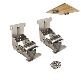 TAO+ 2 Folding Brackets Locking Extension Bracket-0-90-180 Degree Telescopic Self Locking Hinges for Dining Table, Desk Table, Folding Hinges for Bed Legs, Silver