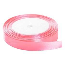Solid Color Satin Ribbon, Kissbuty 1/2 Inch 25 Yards Gift Wrapping Ribbons Single-Sided Fabric Ribbon Embellish Ribbon Silk Ribbon Roll for Bows Crafts Gifts Party Wedding (Pink)