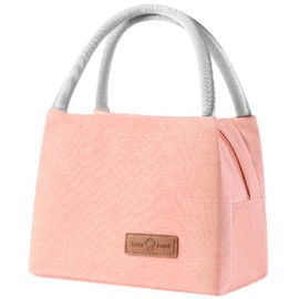 Lunch Bags Cooler Tote for Women Men Kids, MH MOIHSING Portable Insulated Thermal Lunch Tote Bag, Leakproof Lunch Box Canvas Cold Food Container for Office Work School Picnic, Travel Lunchbox - Pink