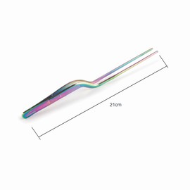 Lacor - 62873 - Rainbow Precision Plating Kitchen Tweezers, 18/10 Stainless Steel, Non-Slip Handle, Maximum Quality, Length 21 cm, Iridescent