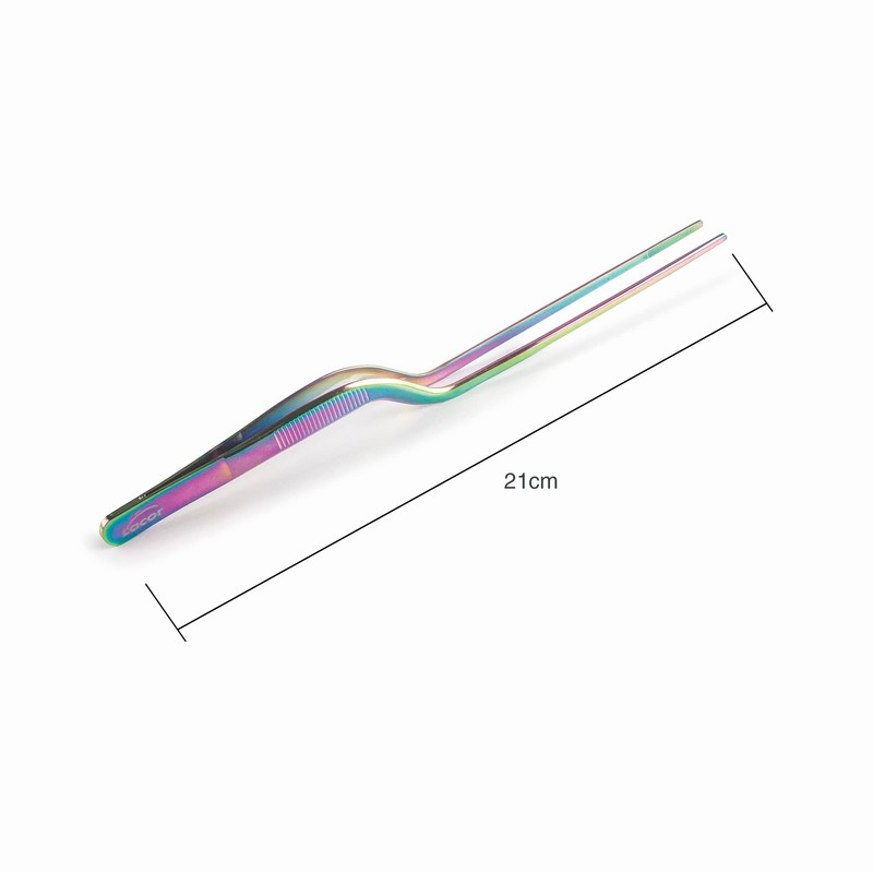 Lacor - 62873 - Rainbow Precision Plating Kitchen Tweezers, 18/10