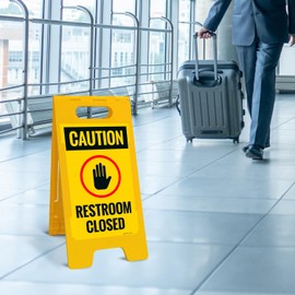 Restroom Closed Sidewalk Sign Kit, 10x16 Inches, with A Frame Stand, Made in USA