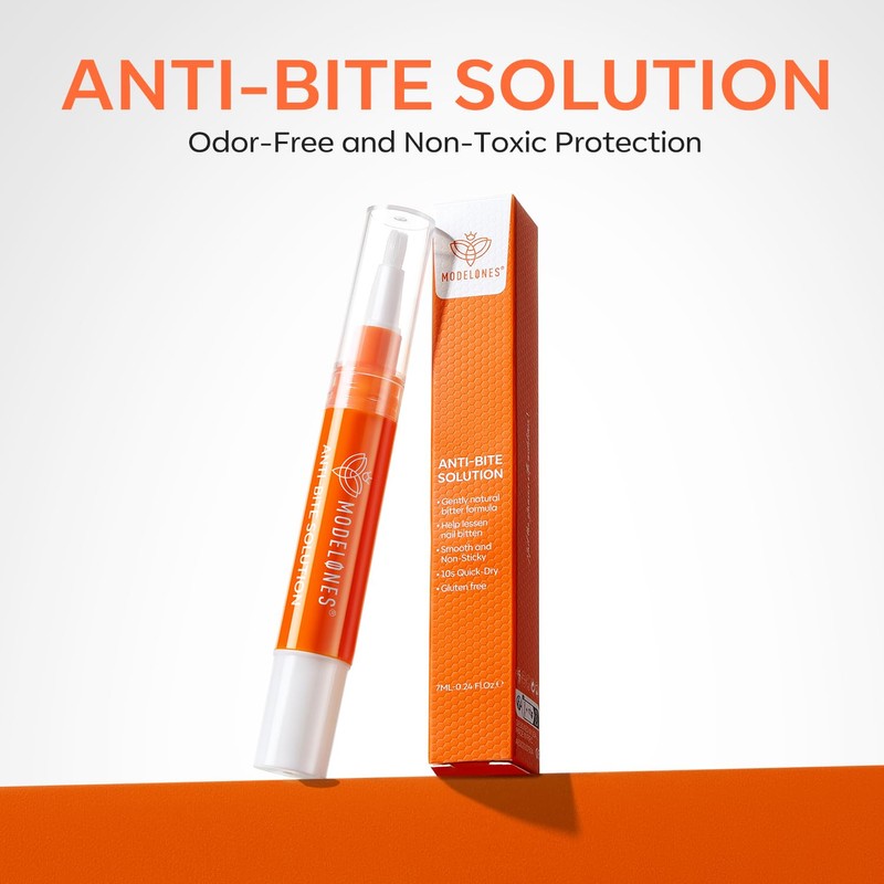 modelones Stop Nail Biting Pen,Orange Nail Biting Prevention