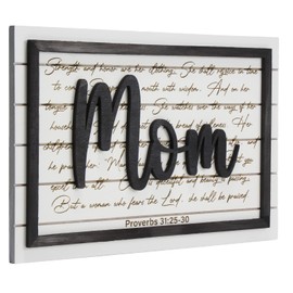 Gifts for Mom - Mom Gifts from Daughter Son, Birthday Gifts for Mom, Christmas Gifts, Mothers Day Gifts, Christian Gifts for Mom, Religious Gifts for Women, Wooden Decorative Plaque, Proverbs 31:25-30