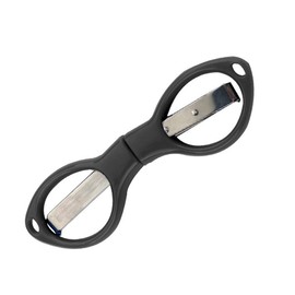 Black Stainless Steel Folding Scissors in Shape One 8, Multifunctional Fishing Scissors in Glasses Shape for Home and Travel