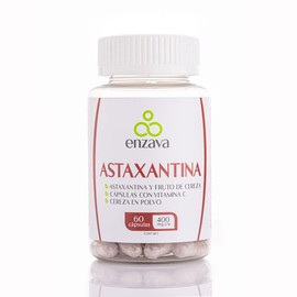 Astaxantina 18 mg con Vitamina C y Fruto de Cereza en Cápsulas | Suplemento Alimenticio para Adultos | Fórmula Combinada | Frasco con 60 Cápsulas de Uso Diario