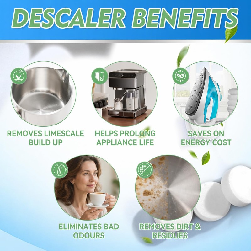 Kettle Descaler Tablet, Kettle Cleaner Remove Hard Water & Mineral