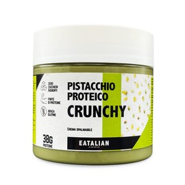 EATALIAN by AMZ BETTER Spreadable Crunchy Pistachio Protein Cream 7 oz/200 Grams, Pistachio Cream with Grains of Pistachio, Protein Paste, Sweet Taste, Ideal on Bread and for Filling Cakes, Made in Italy