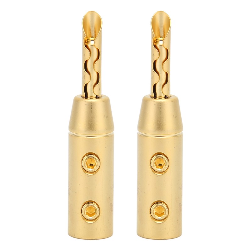 4pcs BFA Banana Plug Brass Gold Plated Open Screw Speaker